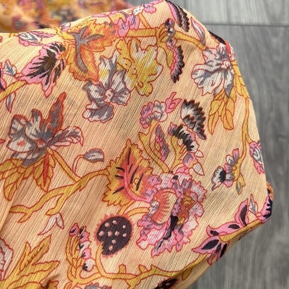 WALTER BAKER Myka Blouse Size Small Orange Floral Cottagecote Boho Coquette NWT - Picture 8 of 12